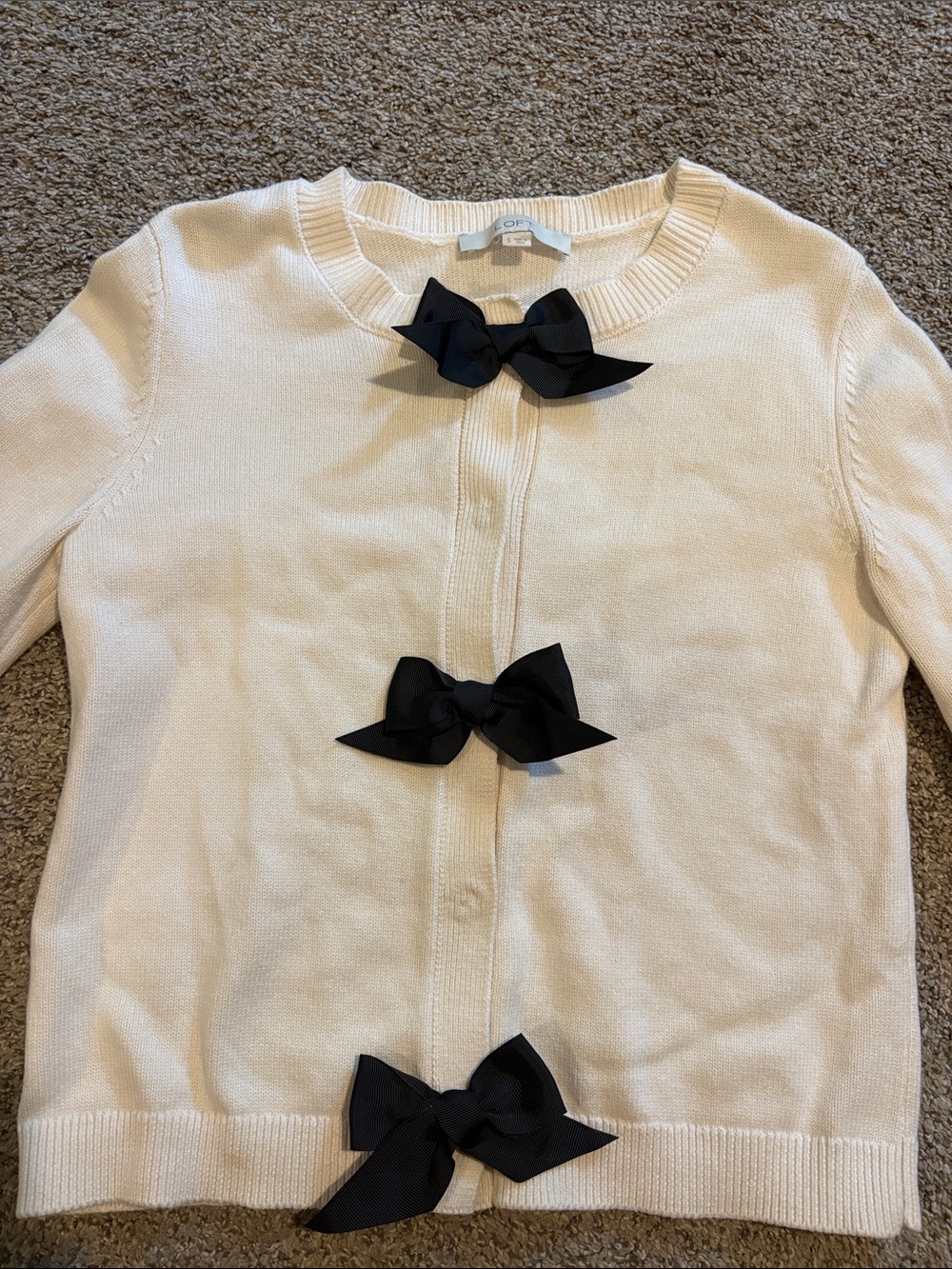 LOFT Cream Knit Sweater Top